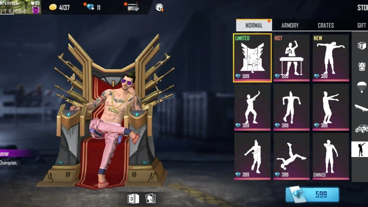 Free Fire All Free Emote Collection