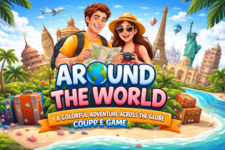 Around the World – A Colorful Adventure Across the Globe Couple Game