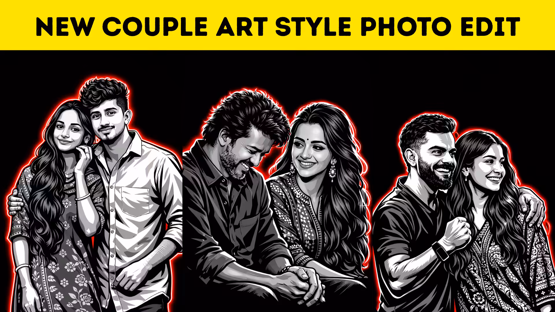 New Couple Art Style Photo Edit: Turn Your Romantic Photos