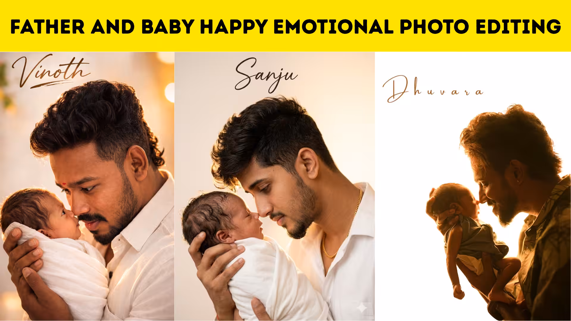 Father and Baby Happy Emotional Photo Editing Ideas