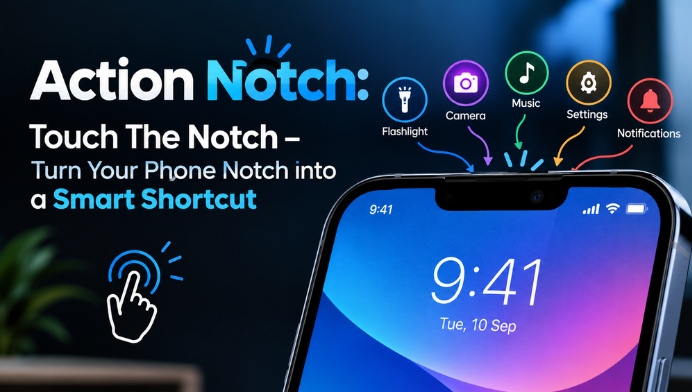 Action Notch: Touch The Notch – Turn Your Phone Notch Into a Smart Shortcut